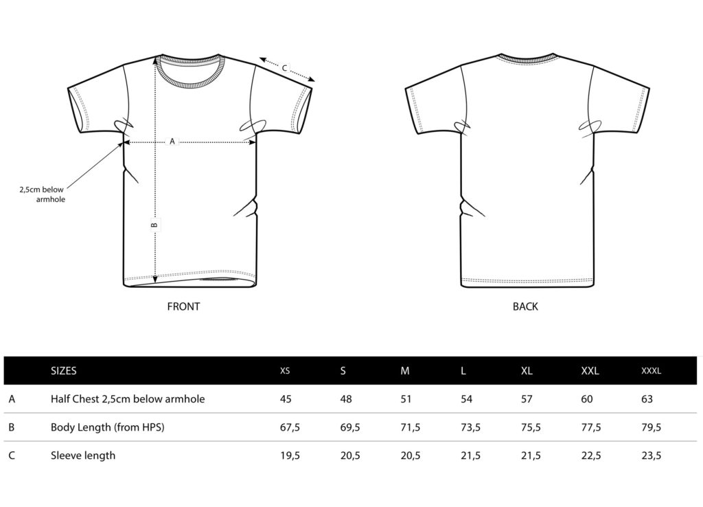 Strom-Tshirts-Size-Chart - STRØM