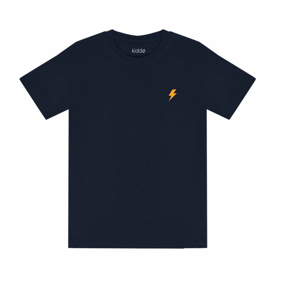 Kiddo_T-Shirt_Dark-Blue_Yellow-Lightning