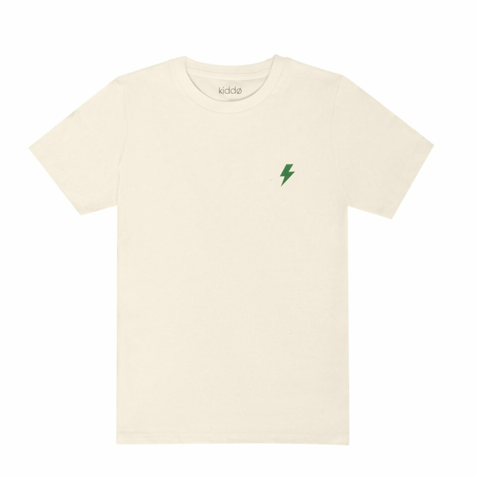 Kiddo_T-Shirt_Natural-Raw_Green-Lightning