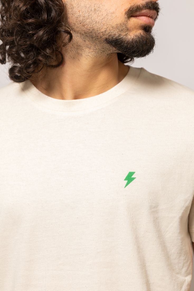 STROM-T-Shirt-Natural-Raw-Green-Lightning