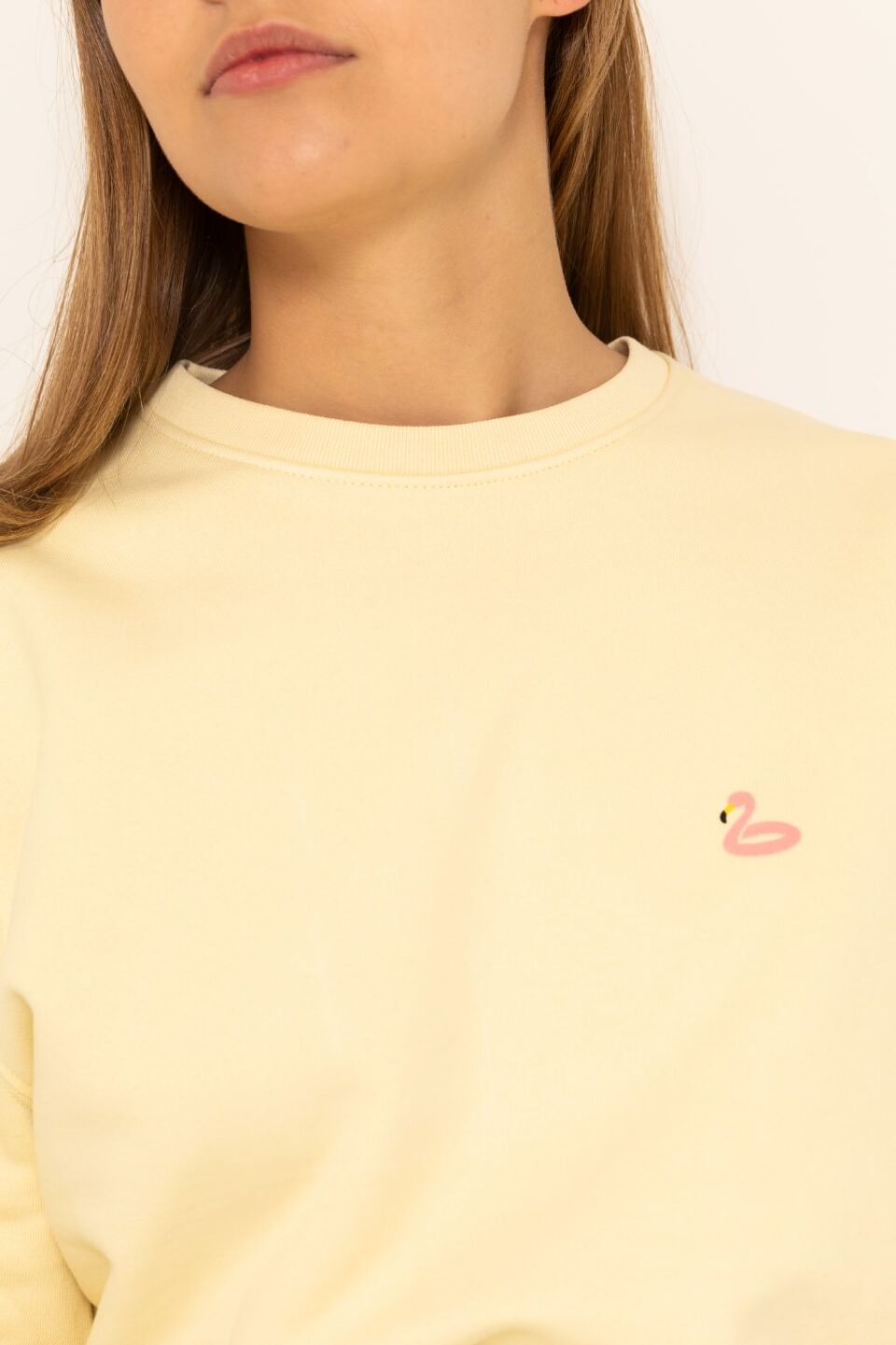 mellow yellow sweater flamingo