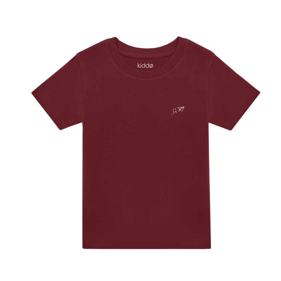 Burgundy - paper plane - t-shirt