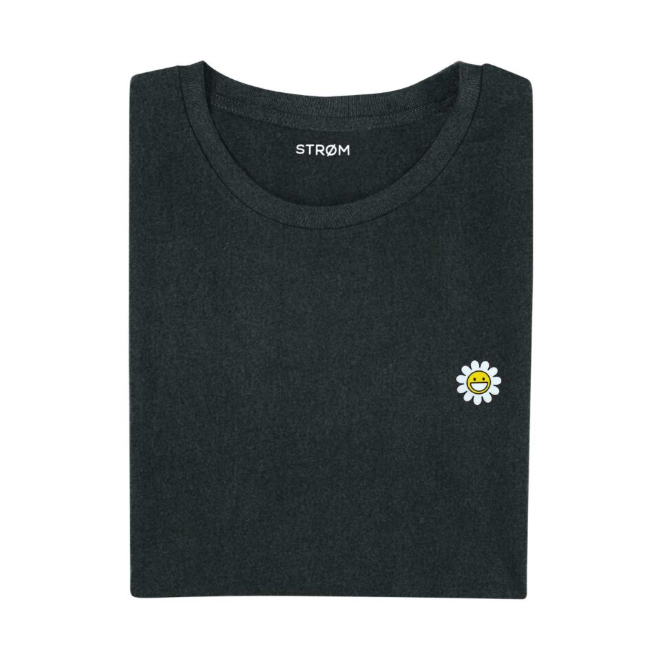 Vintage Black-Flower-t-shirt