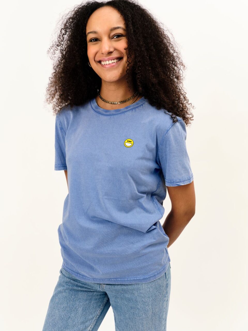 Washed Blue-Smiley-T-shirt-STROM Clothing-1