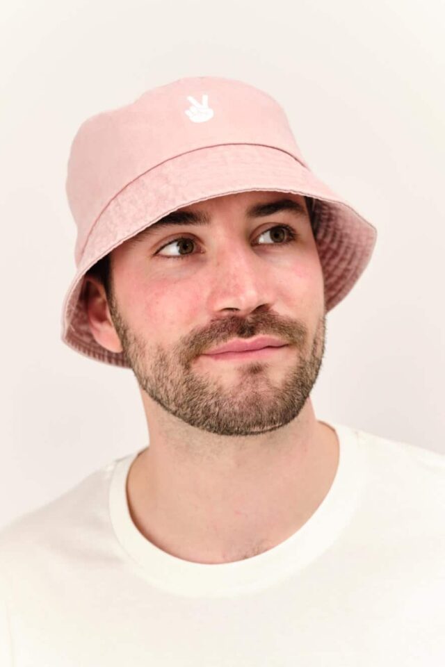 Washed Pink-Peace-bucket hat