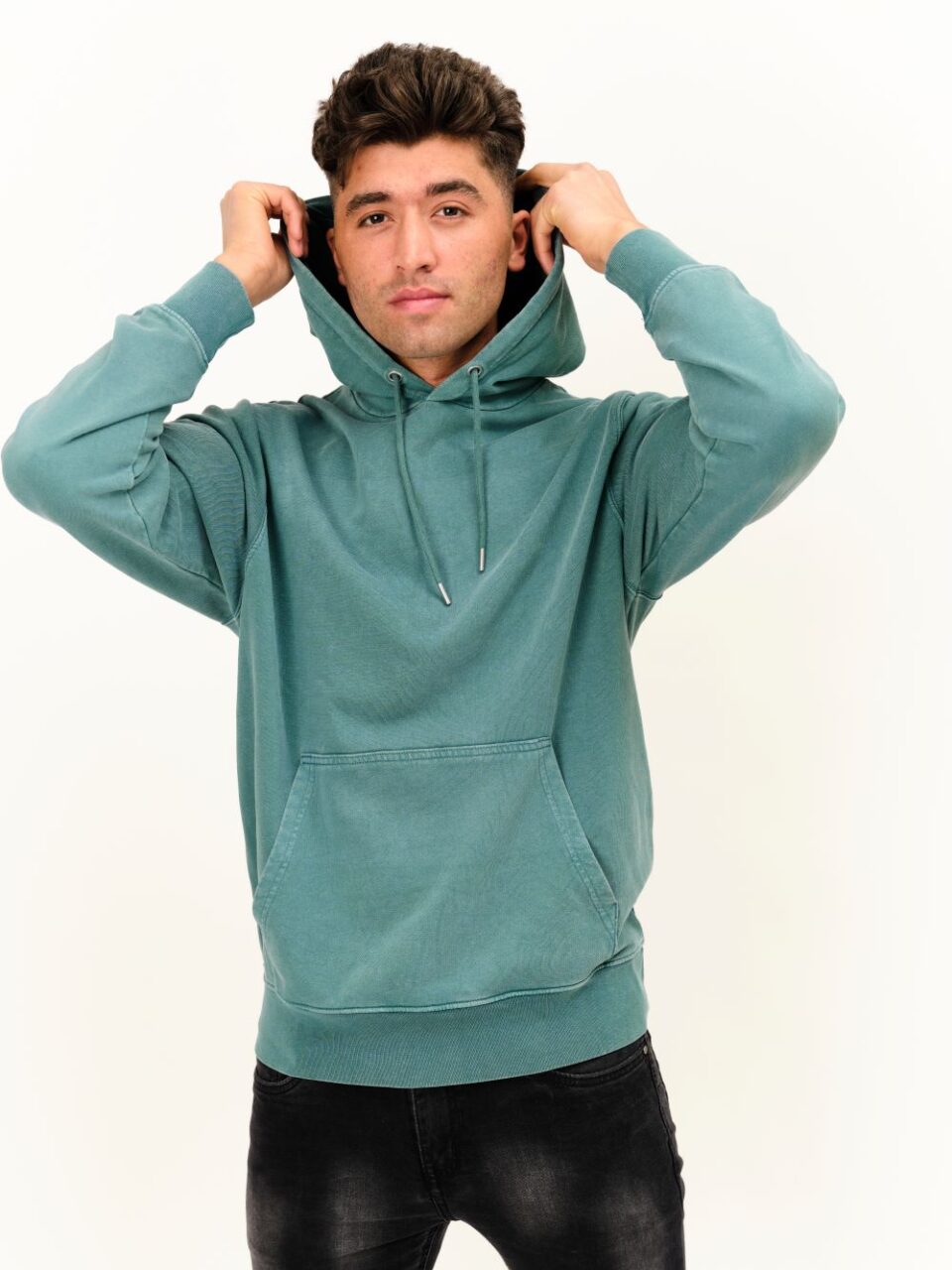 STROM Clothing_Basics_Washed Teal Green Hoodie